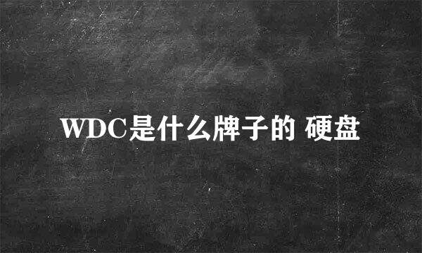 WDC是什么牌子的 硬盘