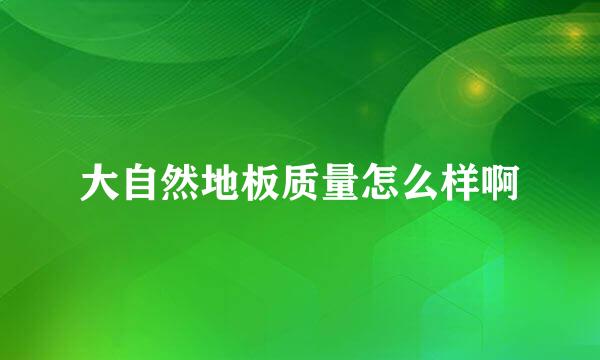 大自然地板质量怎么样啊