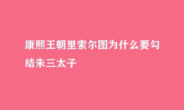 康熙王朝里索尔图为什么要勾结朱三太子