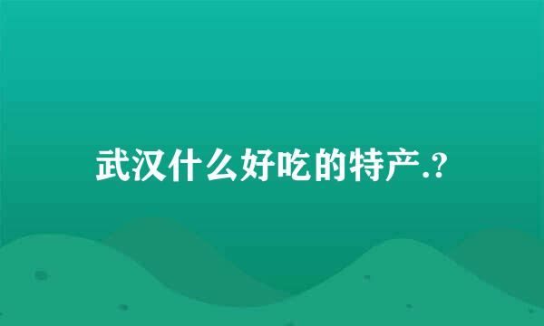 武汉什么好吃的特产.?