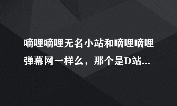 嘀哩嘀哩无名小站和嘀哩嘀哩弹幕网一样么，那个是D站，我一直用的是无名小站，不能注册的，弹幕的能注册