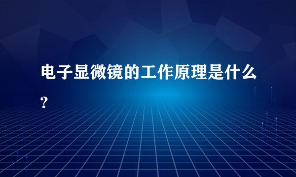 电子显微镜的工作原理是什么？