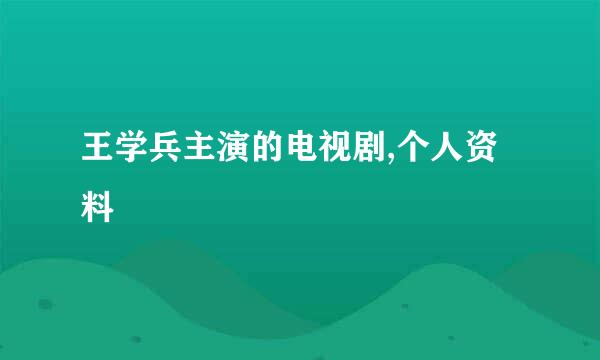 王学兵主演的电视剧,个人资料