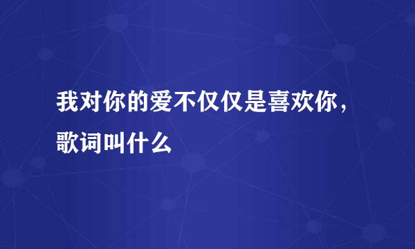 我对你的爱不仅仅是喜欢你，歌词叫什么