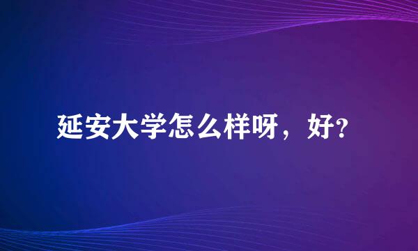 延安大学怎么样呀，好？