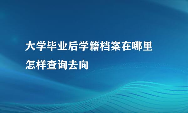 大学毕业后学籍档案在哪里 怎样查询去向