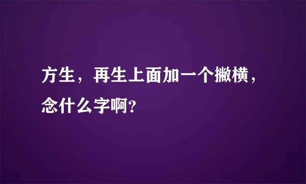 方生，再生上面加一个撇横，念什么字啊？