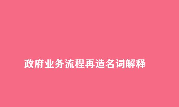 
政府业务流程再造名词解释
