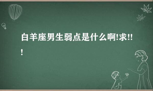 白羊座男生弱点是什么啊!求!!!