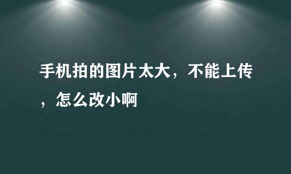 手机拍的图片太大，不能上传，怎么改小啊