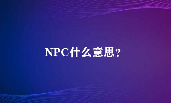 NPC什么意思？