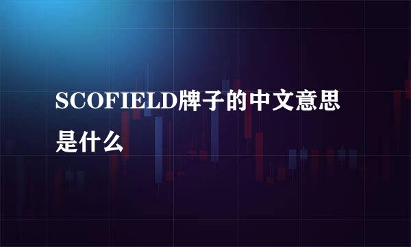 SCOFIELD牌子的中文意思是什么