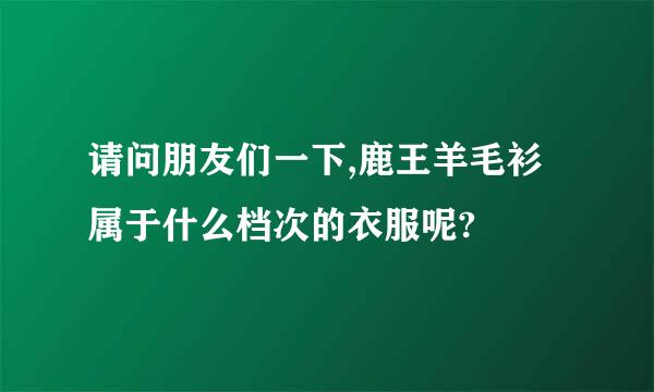 请问朋友们一下,鹿王羊毛衫属于什么档次的衣服呢?