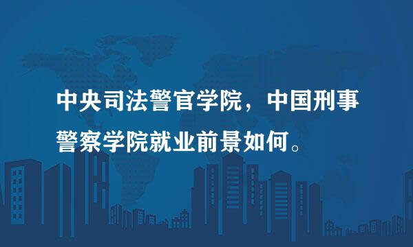 中央司法警官学院，中国刑事警察学院就业前景如何。