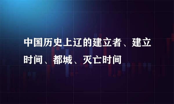 中国历史上辽的建立者、建立时间、都城、灭亡时间