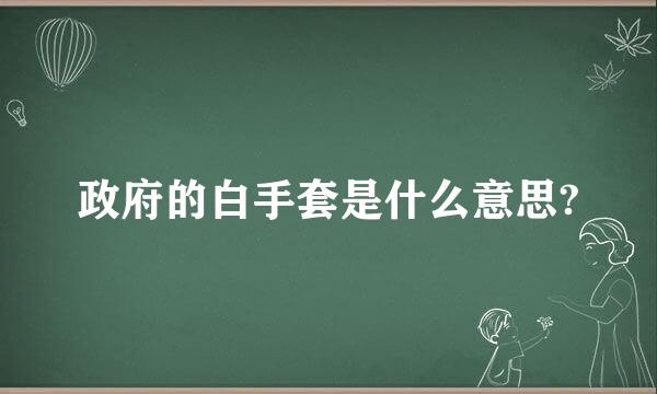 政府的白手套是什么意思?