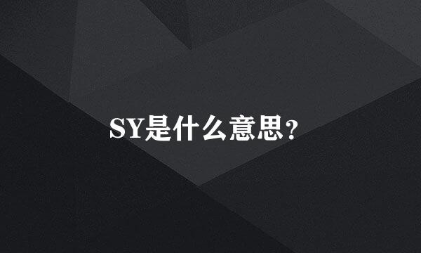 SY是什么意思？