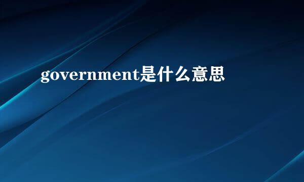 government是什么意思