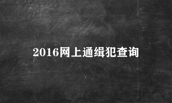 2016网上通缉犯查询