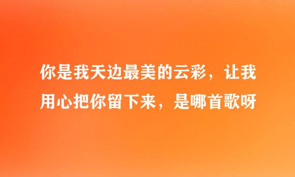 你是我天边最美的云彩，让我用心把你留下来，是哪首歌呀