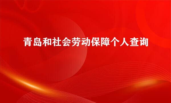 青岛和社会劳动保障个人查询