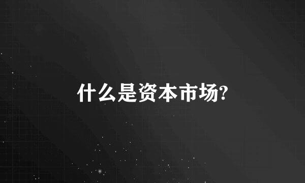 什么是资本市场?