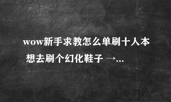 wow新手求教怎么单刷十人本 想去刷个幻化鞋子 →轻舞之靴 naxx出品的 主要搞不懂那个组队转