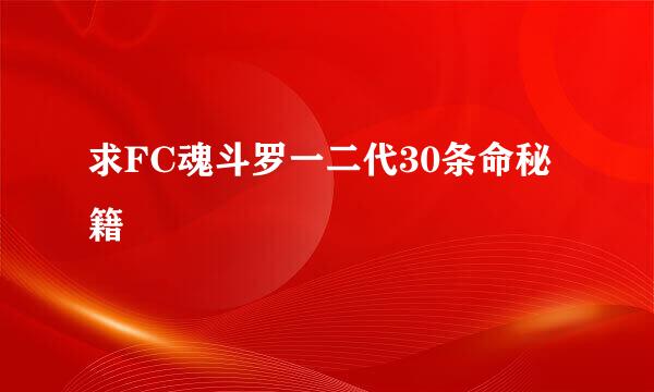 求FC魂斗罗一二代30条命秘籍