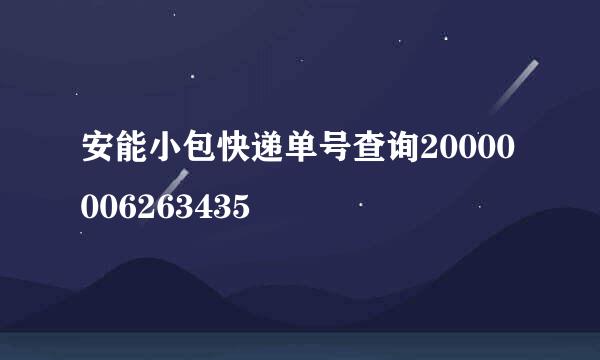 安能小包快递单号查询20000006263435