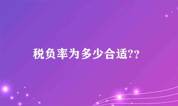 税负率为多少合适?？