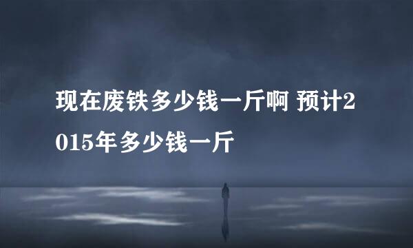 现在废铁多少钱一斤啊 预计2015年多少钱一斤