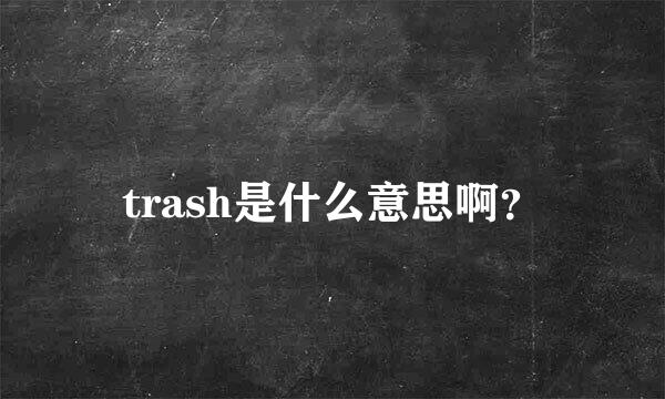 trash是什么意思啊？