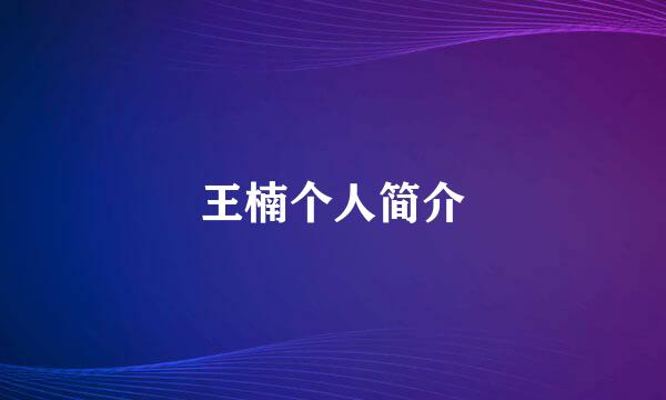 王楠个人简介