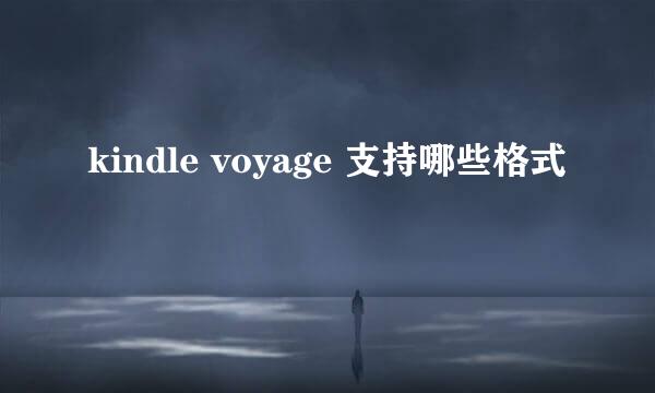 kindle voyage 支持哪些格式