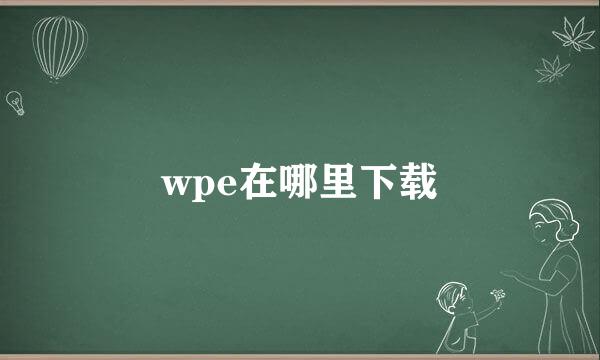 wpe在哪里下载