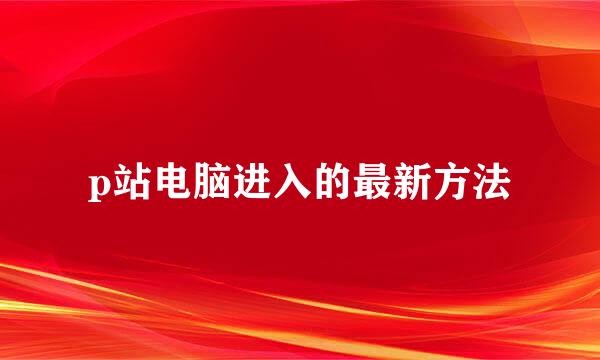 p站电脑进入的最新方法