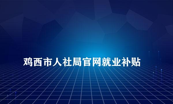 
鸡西市人社局官网就业补贴
