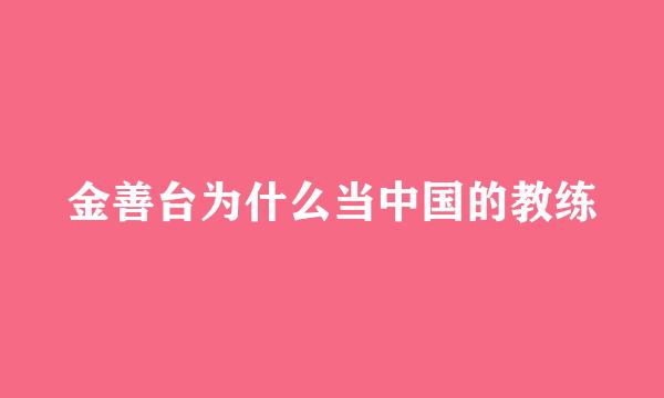 金善台为什么当中国的教练