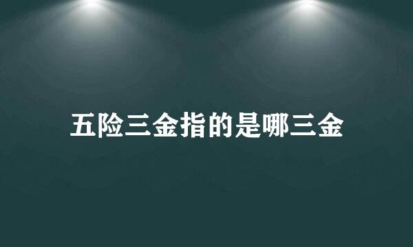 五险三金指的是哪三金