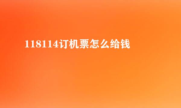 118114订机票怎么给钱