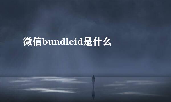 微信bundleid是什么