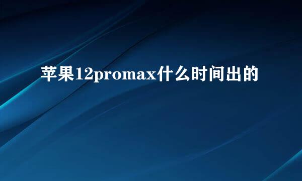 苹果12promax什么时间出的