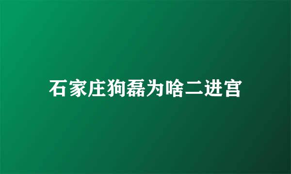 石家庄狗磊为啥二进宫