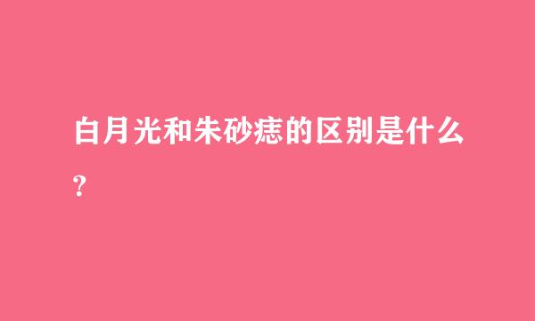 白月光和朱砂痣的区别是什么？