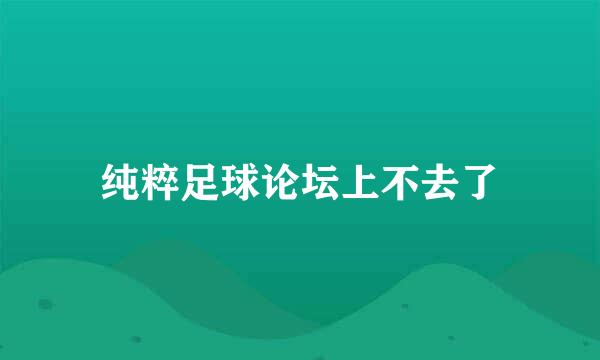 纯粹足球论坛上不去了