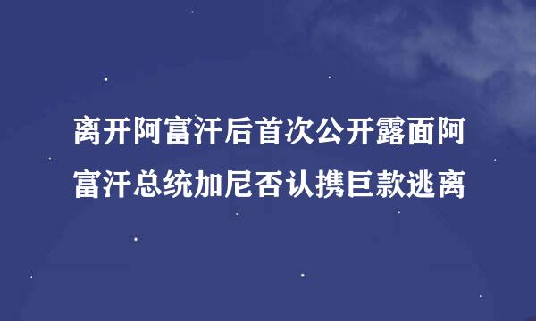 离开阿富汗后首次公开露面阿富汗总统加尼否认携巨款逃离