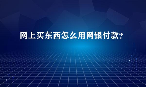 网上买东西怎么用网银付款？