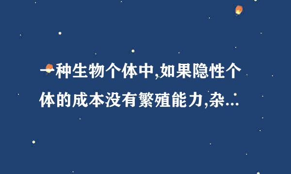 一种生物个体中,如果隐性个体的成本没有繁殖能力,杂合子Aa自交,得F1个体