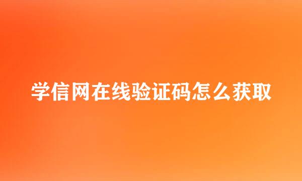 学信网在线验证码怎么获取