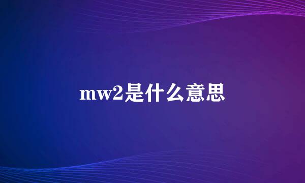 mw2是什么意思